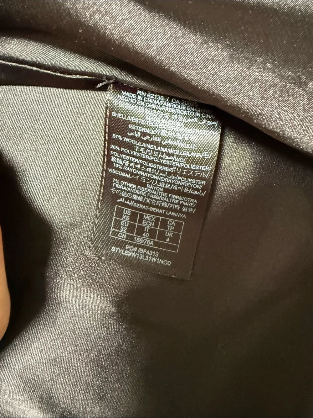 GUESS Black Wool Blend Winter Coat with Faux Fur Trim - Size XS